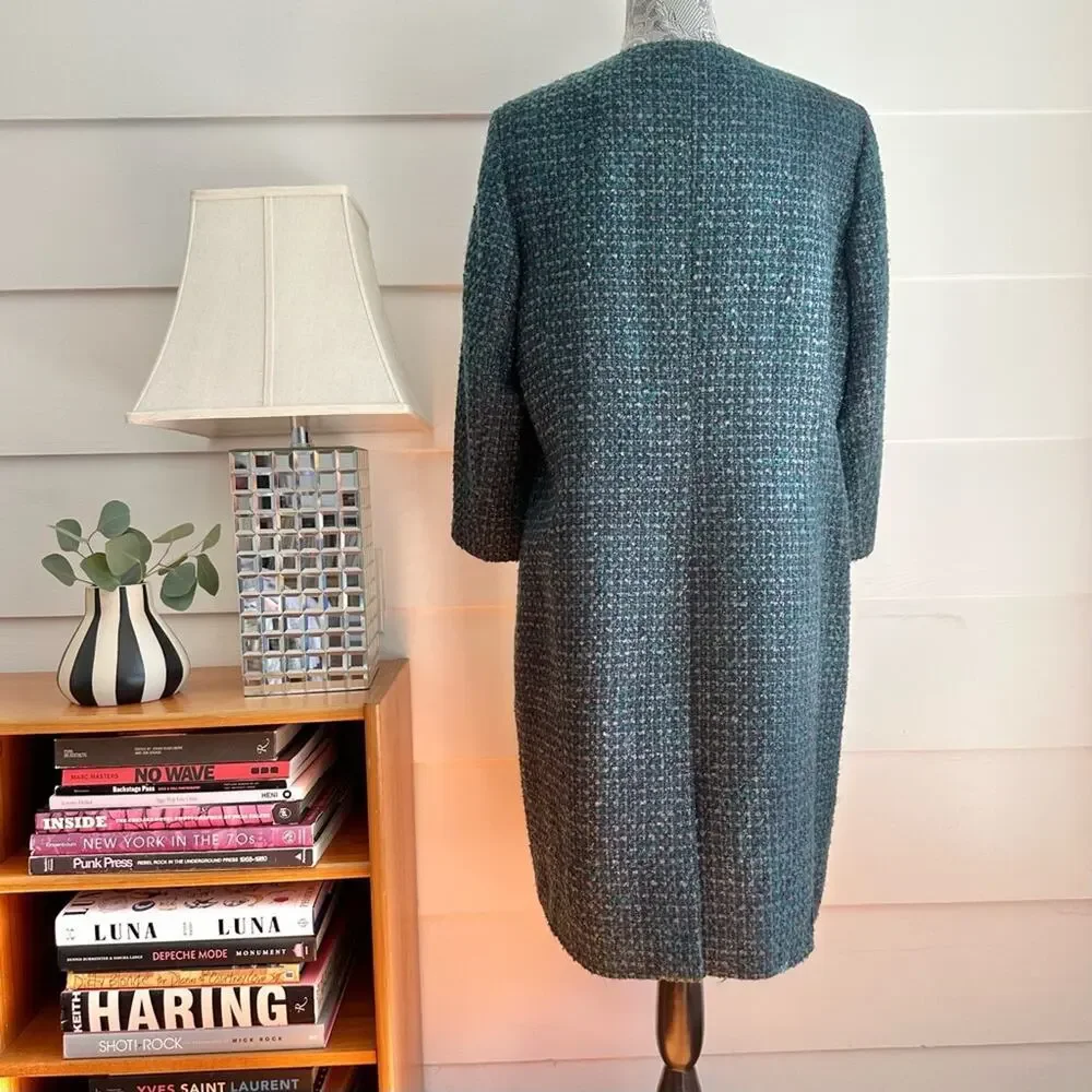 Albert Nipon Metallic Tweed Lightweight Coat - Picture 6 of 11